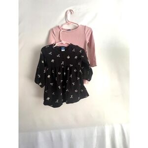 Old Navy Dress Bundle Girls 18-24 Months Pink Bow Long Sleeve baby Doll